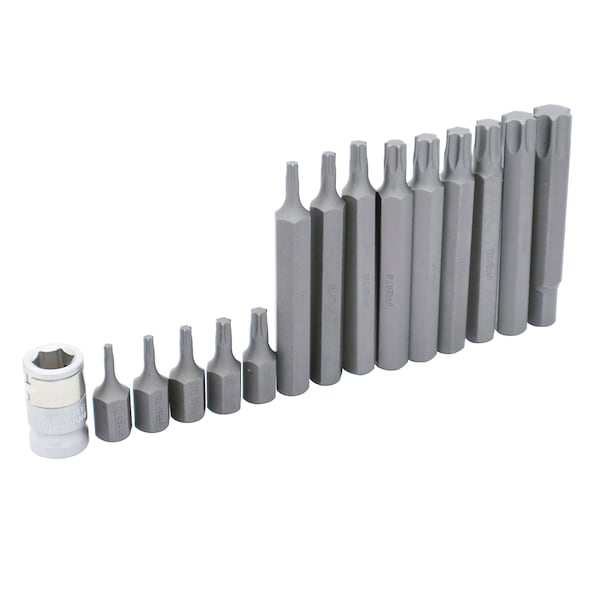 Torx bit set 15 Pc with adaptor